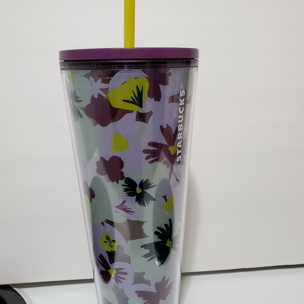 Brand New With Tags Starbucks Tumbler Pansies